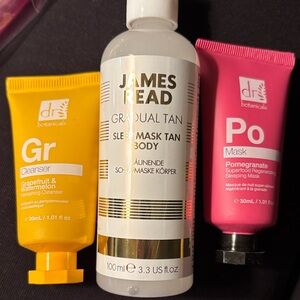 James Read Sleep Mask Tan Body and Dr Botanicals Skincare Set